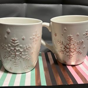Set of 2 Snowflake Mugs